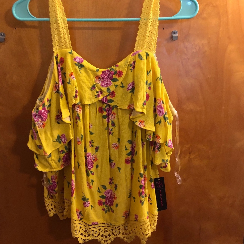 Floral off the shoulder shirt